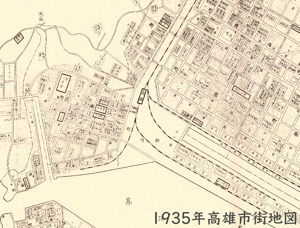 日本統治時代の高雄市街地図古地図