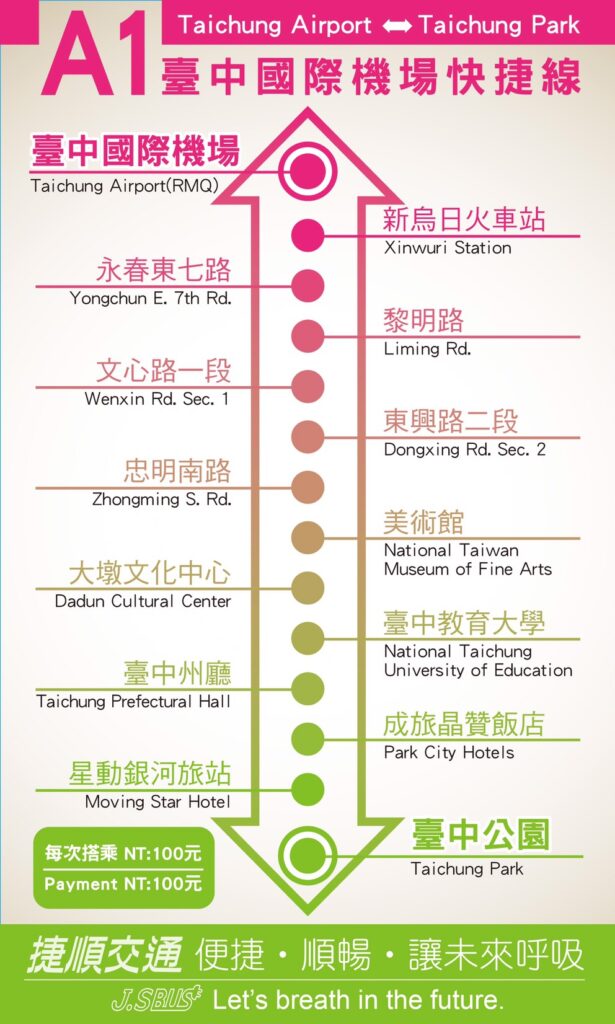 台中空港から台中市街地へのリムジンバスA1〜A3はなくなりました!